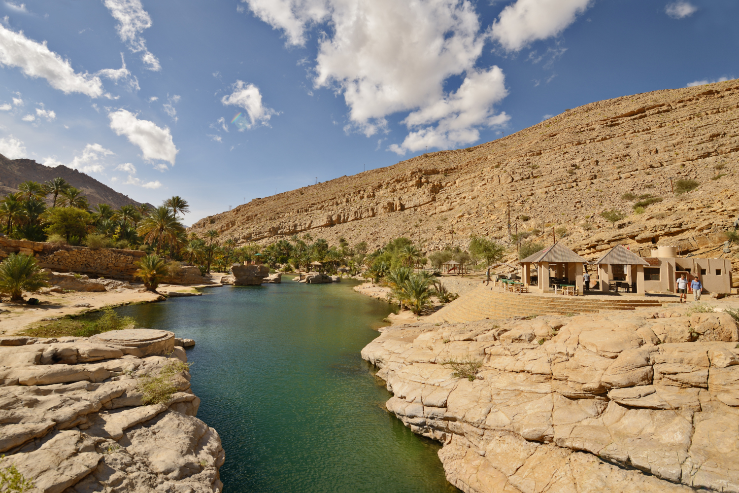 Tourists enjoy the beautiful Wadi Bani Khalid